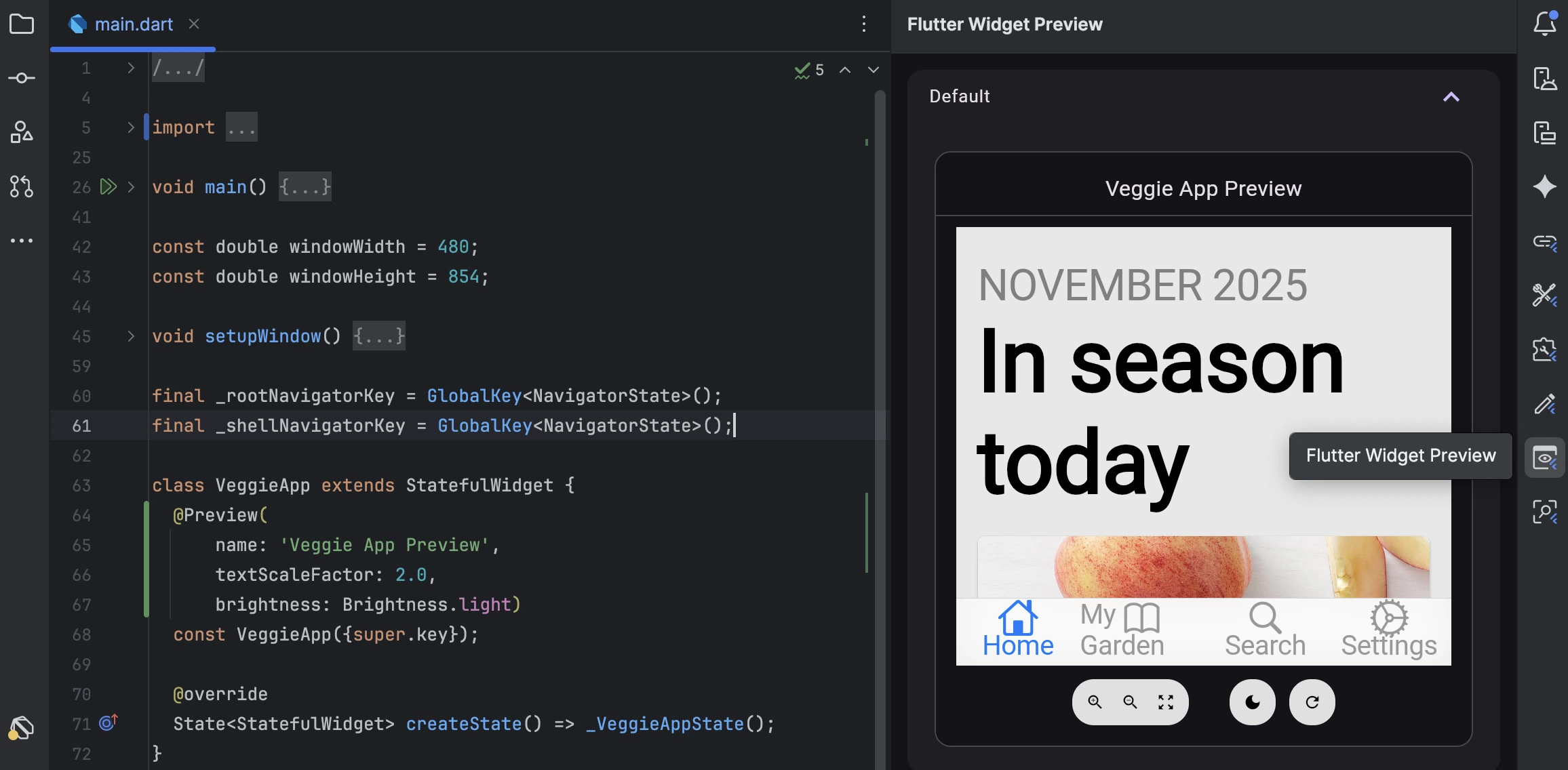 Flutter Widget Preview Tab Intellij