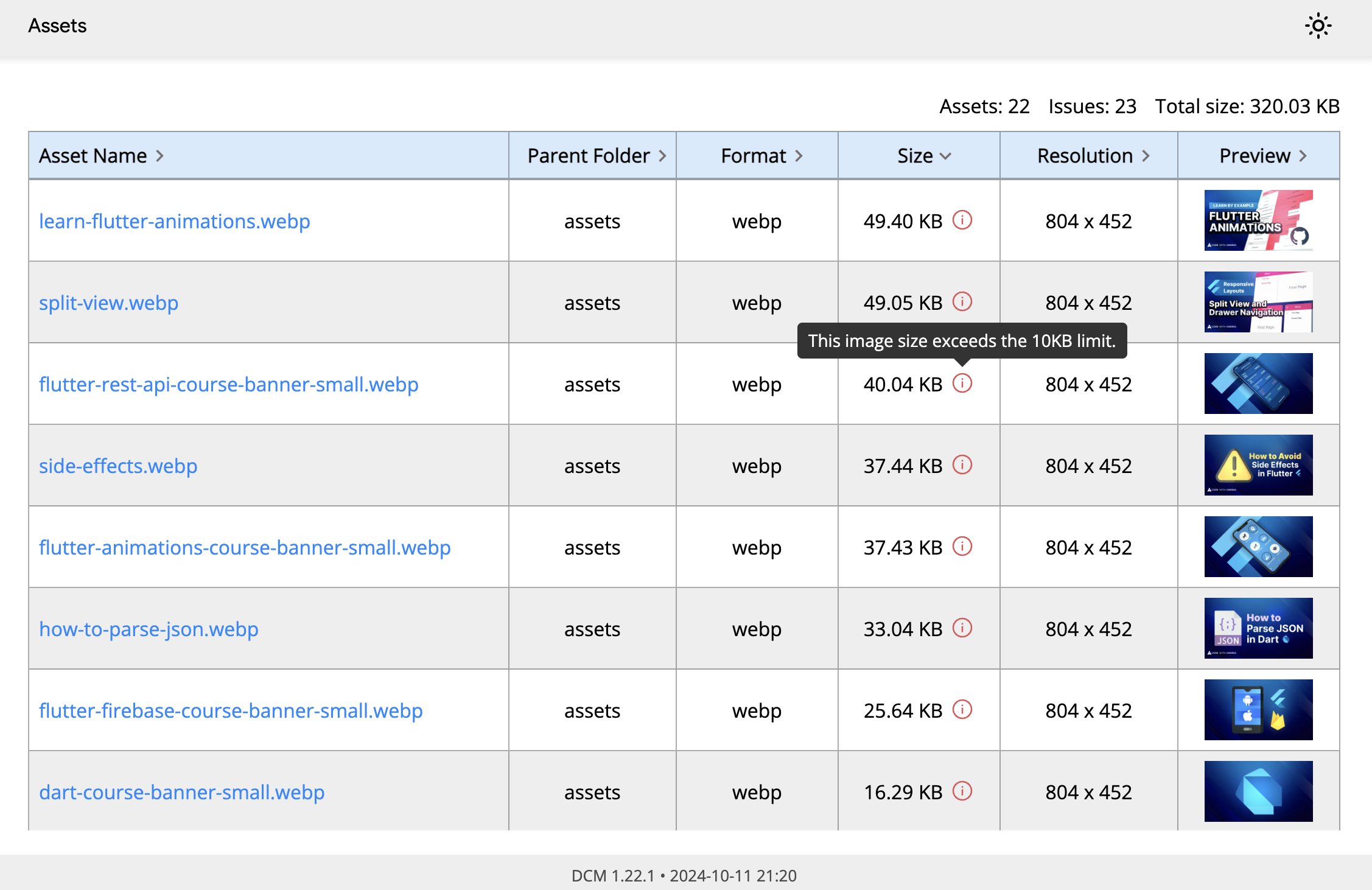 Assets HTML Report Example