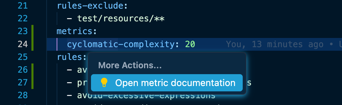 New Code Actions for Metrics